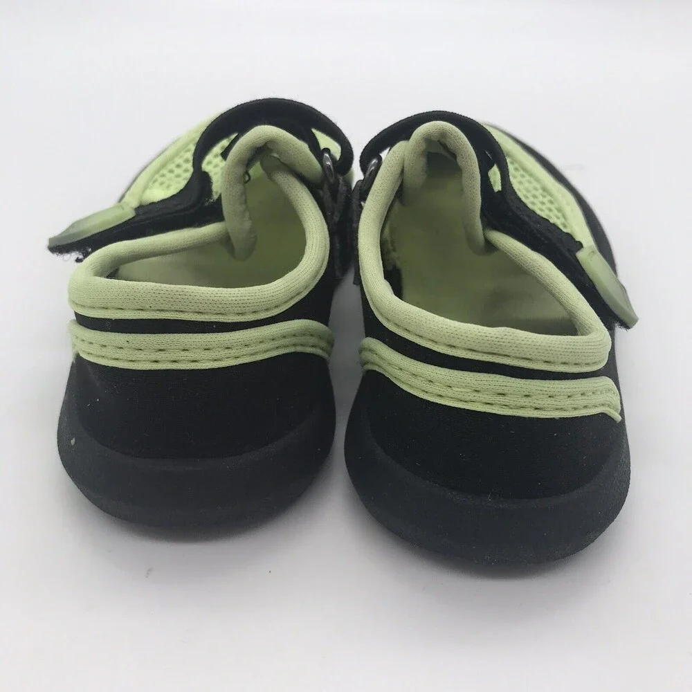 Wonder Nation Girl's size 5-6 Water Shoes Comfort Footbed Neon Green & Black H&L